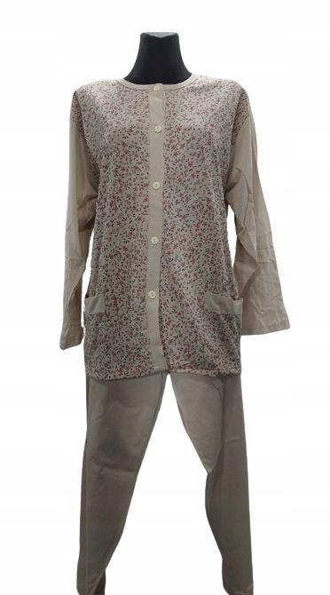 Piżama Damska Bawełniana Rozpinana Beż Xl Max