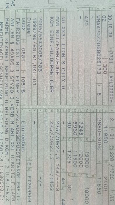 Sprzedam autobus MAN A 20 2006