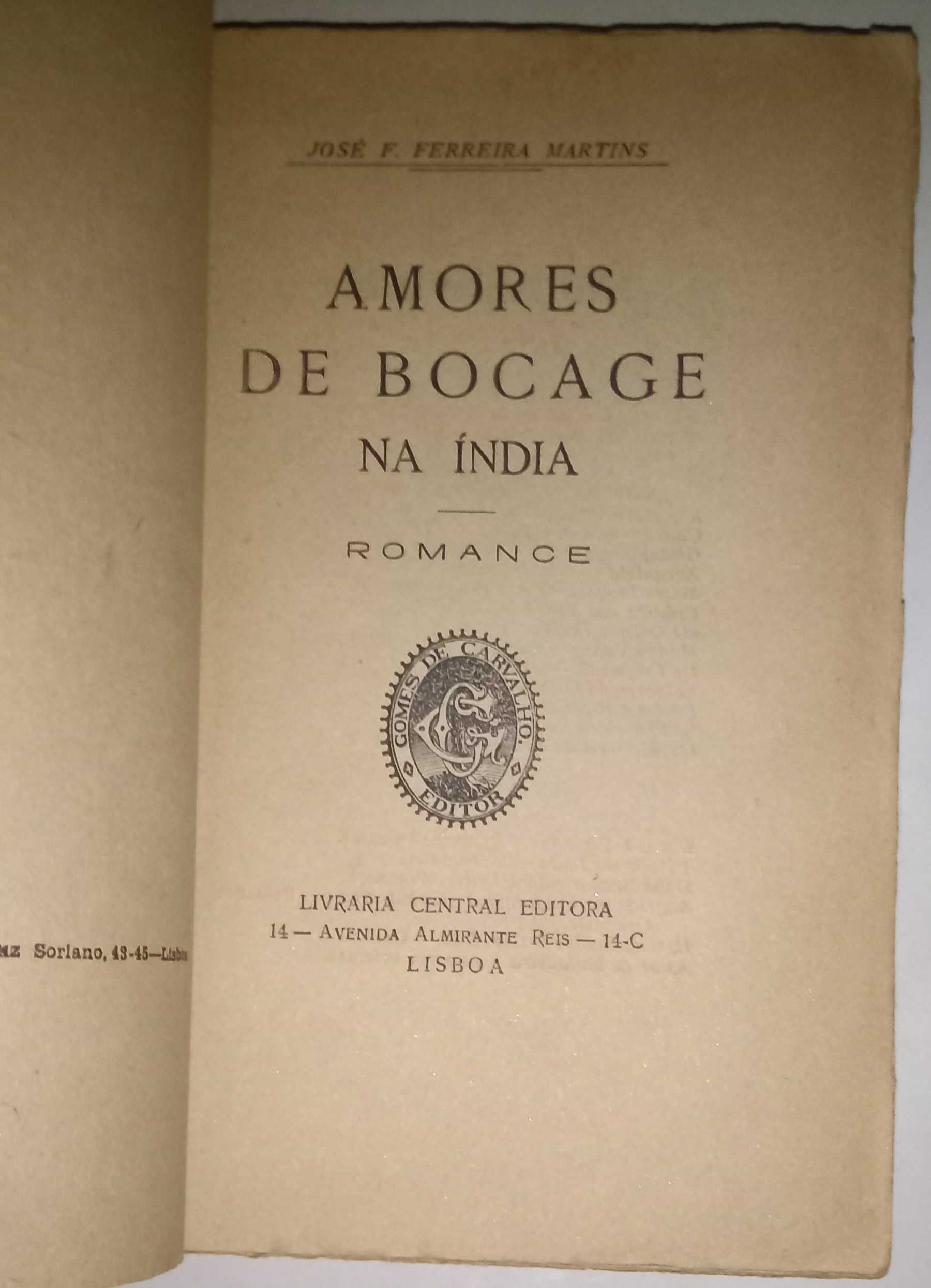 Bocage na Índia. Poesias eróticas. Opera Omnia por Hernâni Cidade.