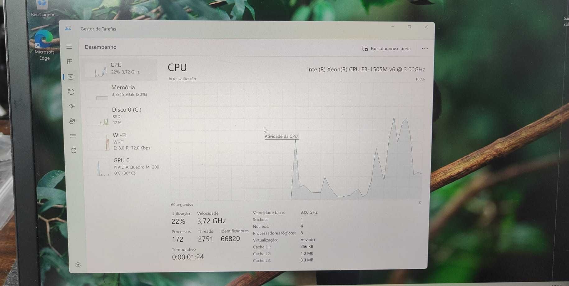 Portátil HP ZBook Studio G4 XEON 16GB RAM 512GB M2 NVidia M1200 4GB
