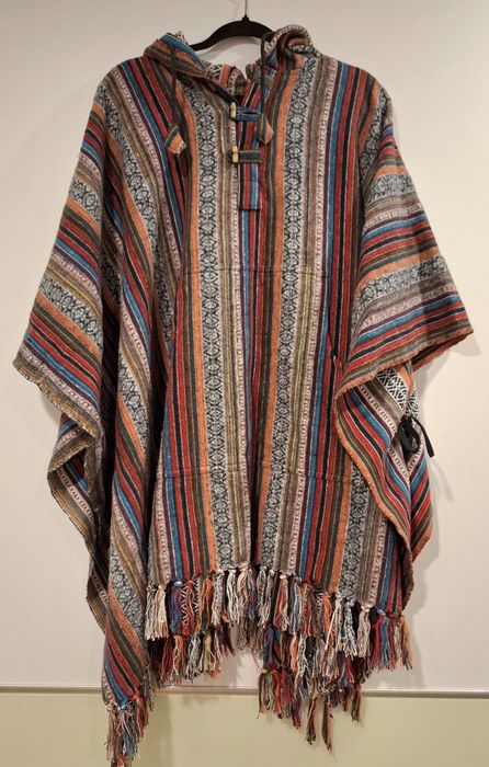 Guru-shop Ponczo kardigan 100% bawełna hippie etno poncho duży rozmiar