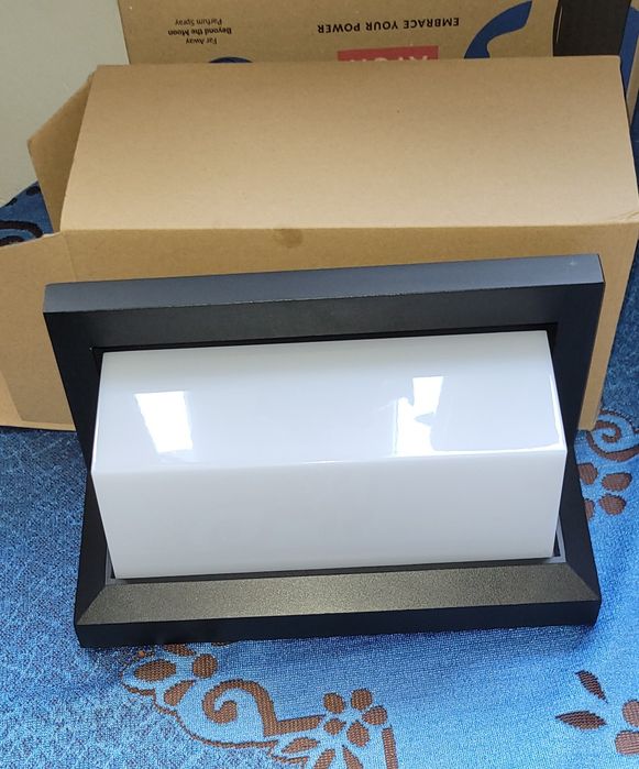 Kinkiet Ogrodowy Elewacyjny Lampa Ścienna E27 CETUS CZARNA Prostokątna