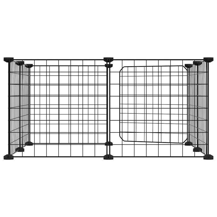 Vidaxl Klatka Dla Zwierząt Z Bramką, 8 Paneli, Czarna, 35X35 Cm, Stal