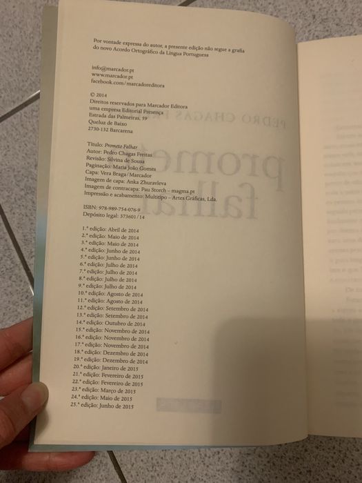 Prometo falhar - Pedro Chagas Freitas