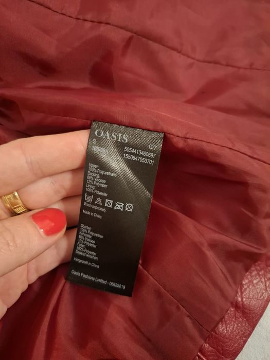 Burgundowa czerwona bordowa  ramoneska biker s 36