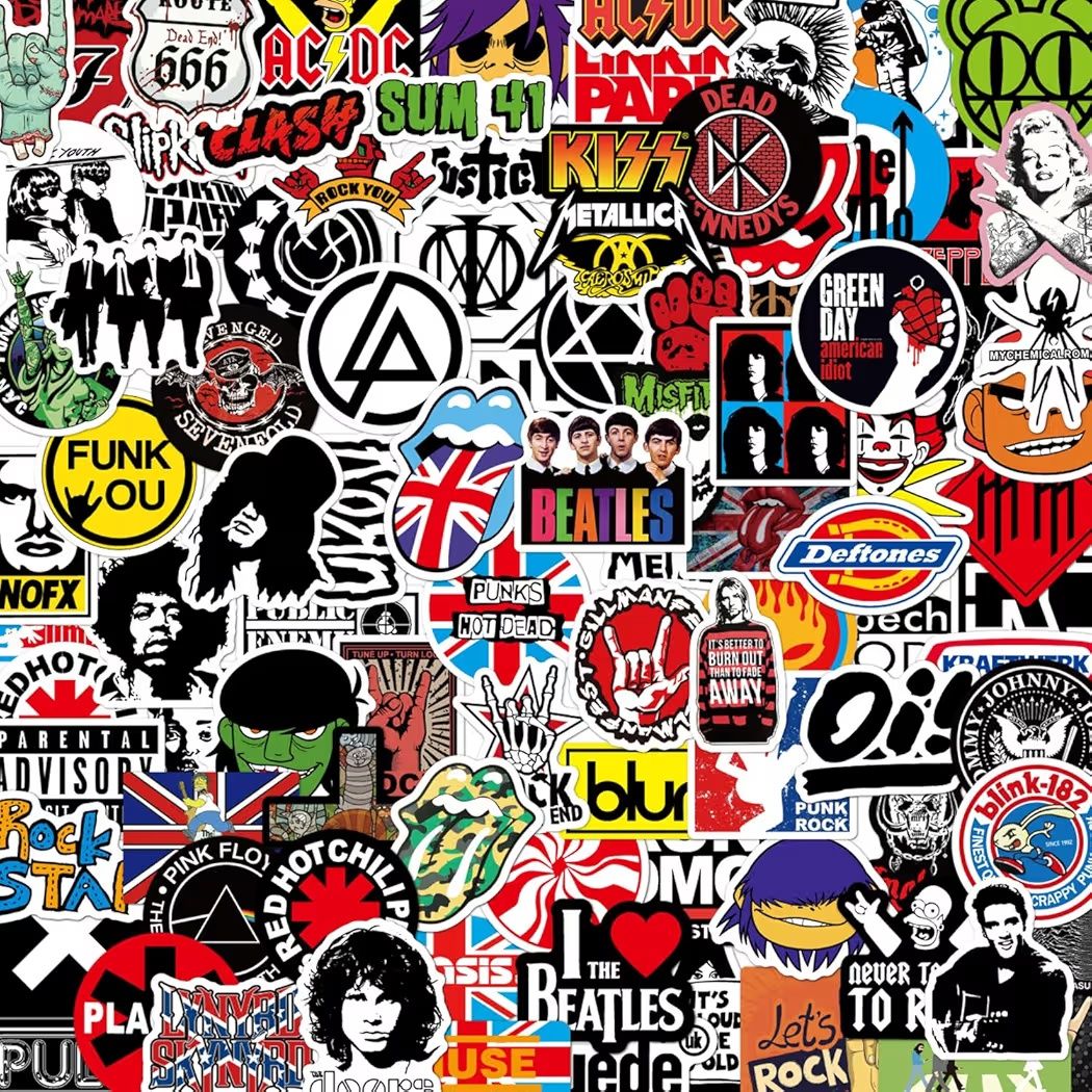 Pack de Stickers de Bandas de Música – 200 Unidades