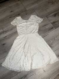 Biała sukienka koronkowa rozmiar M 38