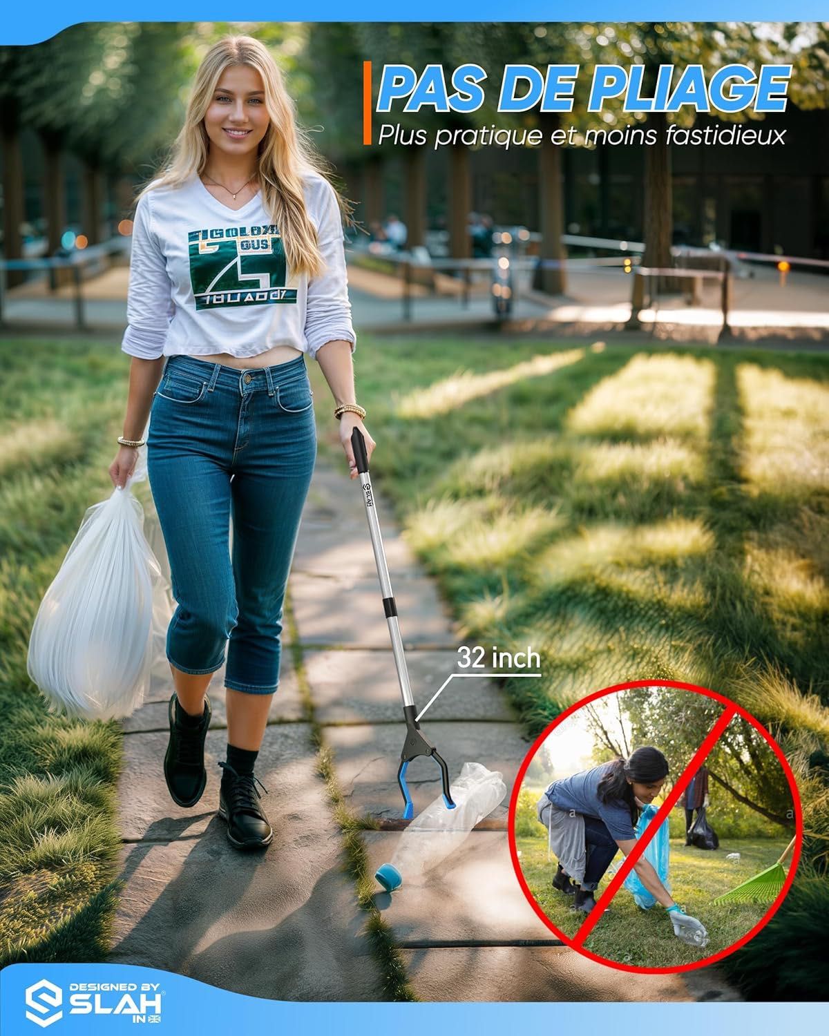 Reacher dla seniorów 32-calowe aluminiowe szczypce do śmieci