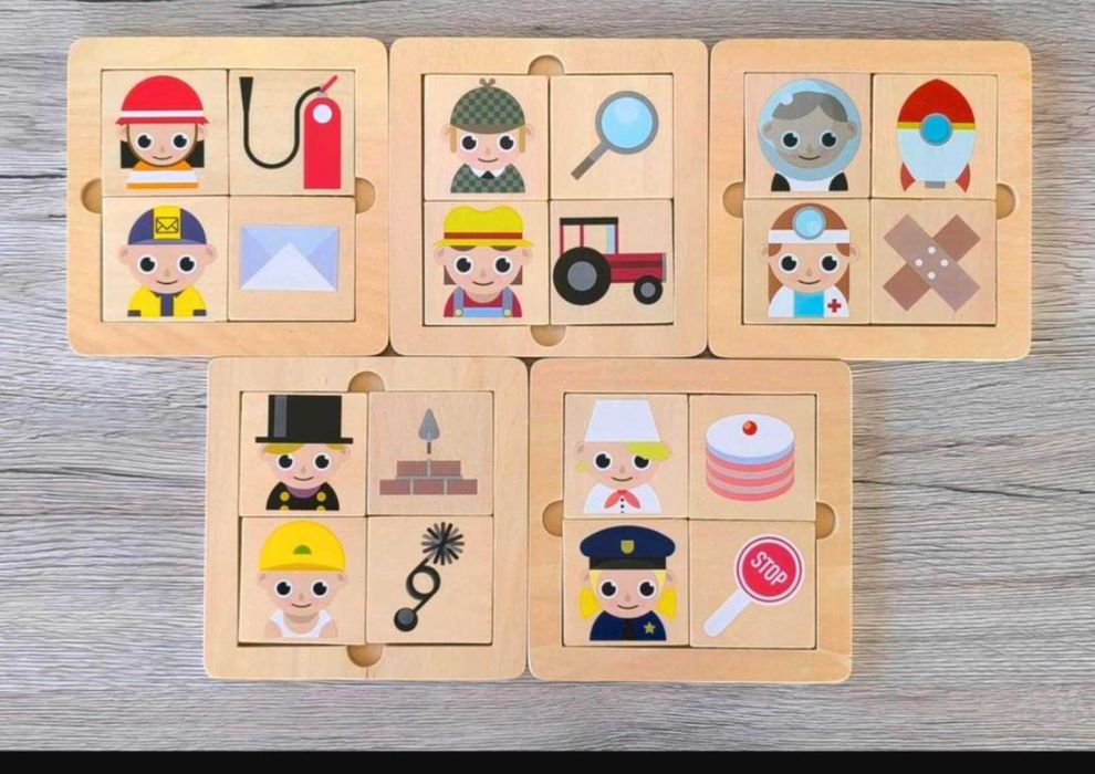 NOWA Drewniana układanka zawody montessori Puzzle dopasowanie