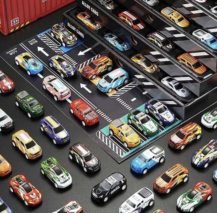 Набор детских гоночных машинок в контейнере 48 шт. Набір машинок 48 шт