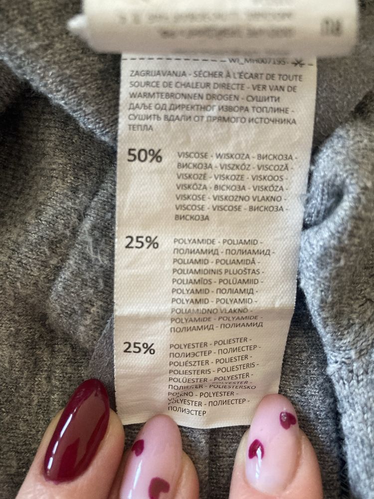 Szary sweterk z wiązaniem XL mohito