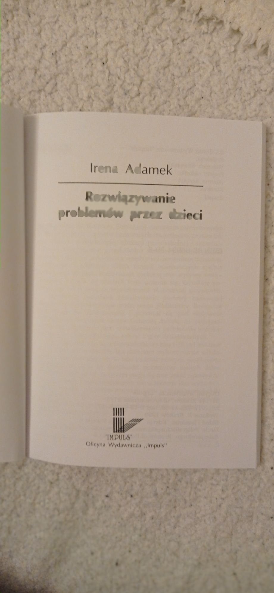 Rozwiązanie problemów przez dzieci. Irena Adamek