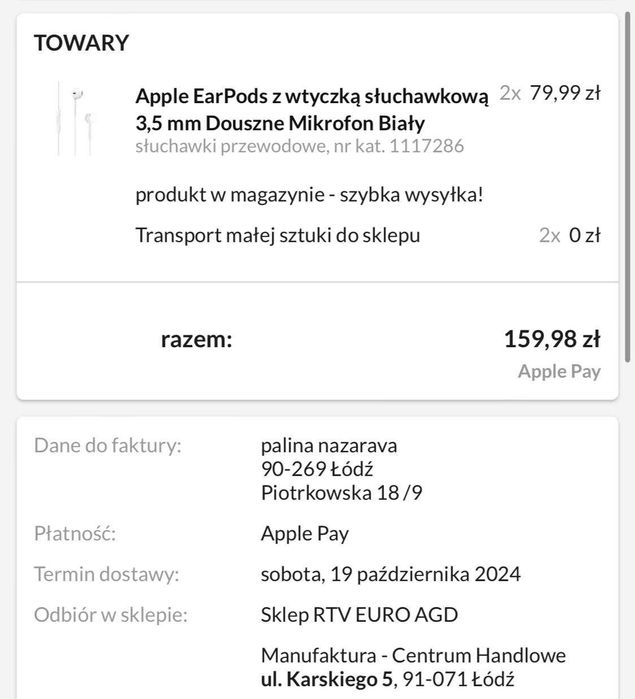 Najlepsze słuchawki przewodowe Earpods apple 3.5mm
