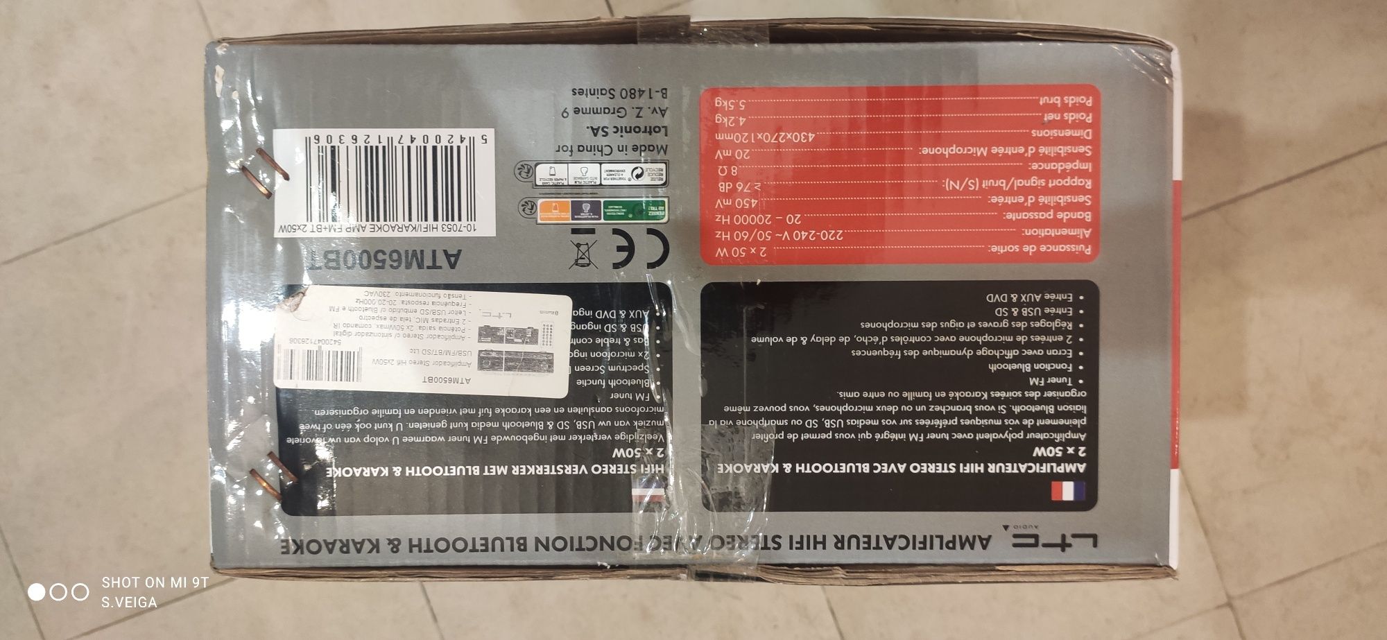 Amplificador LTC ATM6500BT – 2x50W, Bluetooth, USB, SD, Karaoke