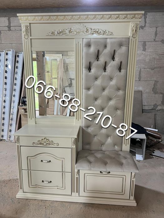 Комплект,  вішаки в прихожу з натурального дерева бука