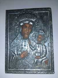 Ikona srebrna obrazek świety Matka z Dzieckiem