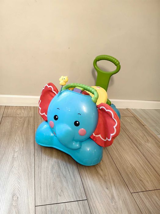 Słonik Fischer Price , jeździk, pchacz 3 w 1, jak nowy