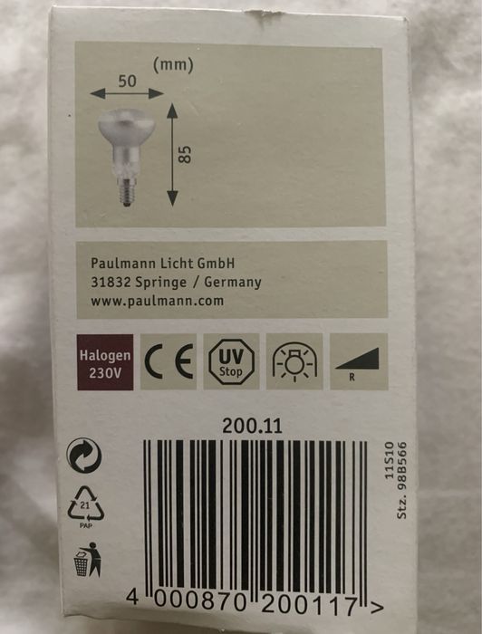Żarówka Paulmann Halogen R63 27W 230V E27- 2 sztuki