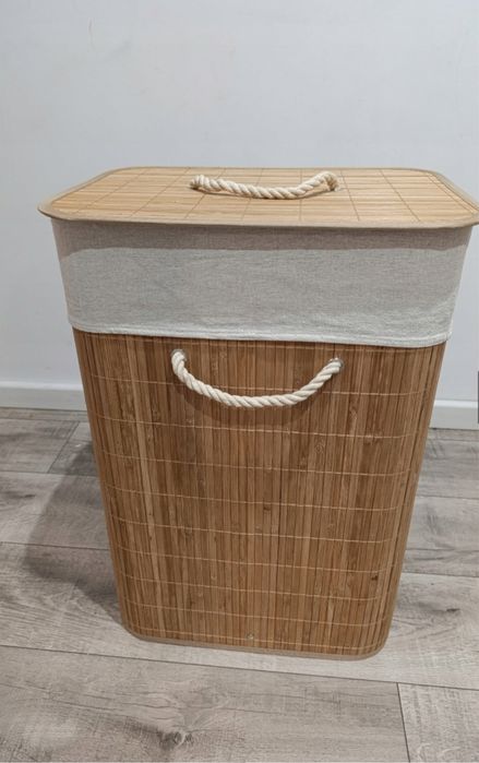 Bambusowy kosz na pranie 72L NOWY