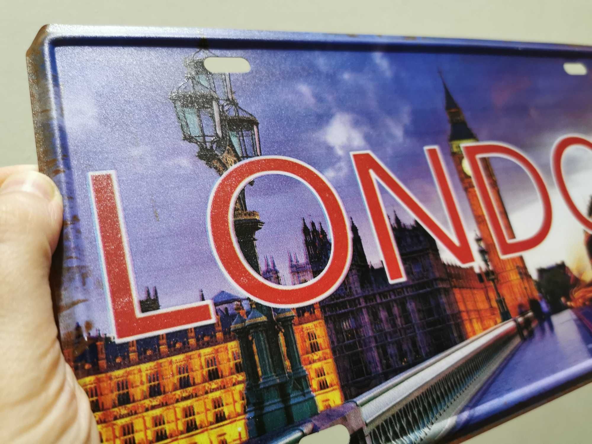 Ozdobna kolekcjonerska tablica rejestracyjna London Londyn