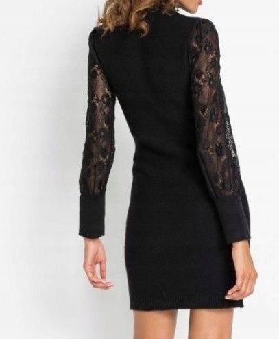 B.P.C sukienka dzianinowa z koronkowymi rękawami ^40/42
