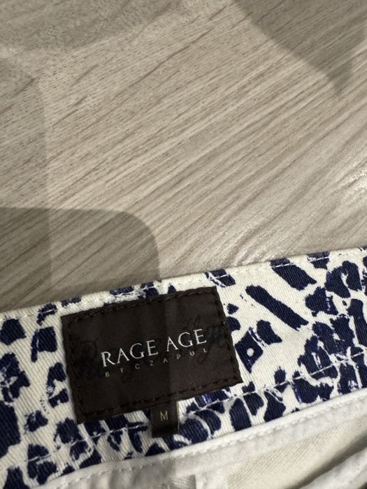 Premium spodnie rage age m biala w cetki granatowe