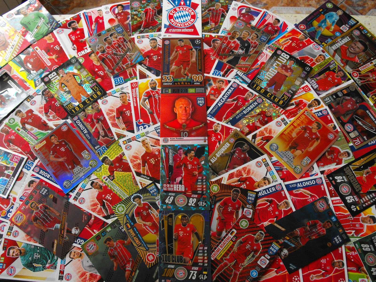 Kolekcja kart piłkarskich FC BAYERN MUNCHEN, zestaw 103 kart.