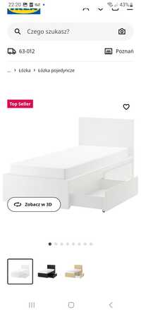 Łóżko Malm Ikea białe