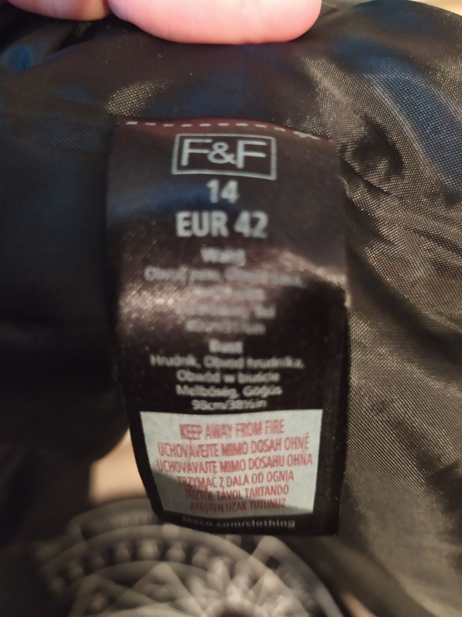 Sukienka damska F&F 42  XL szara grafitowa