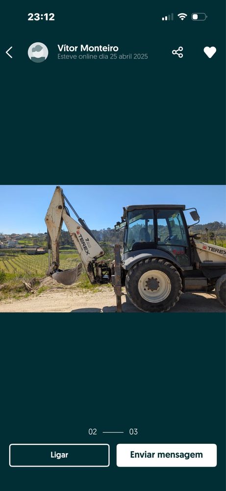 Retroescavadora Terex Modelo Z60 com Matricula - Motor Perkins