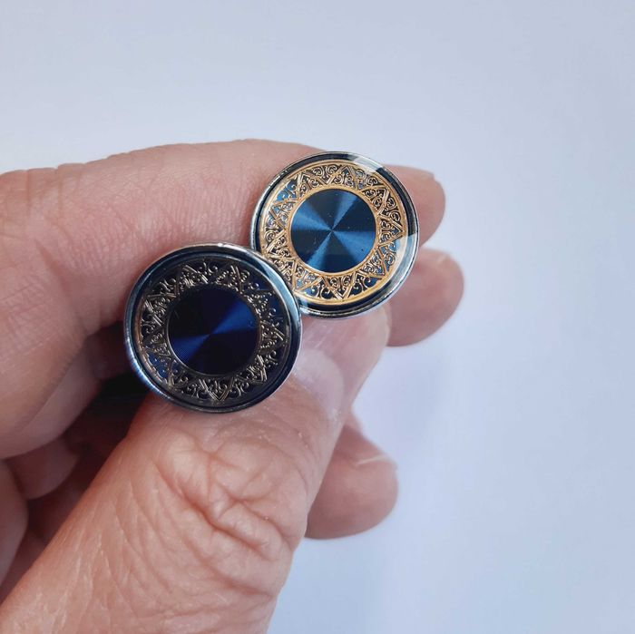 Spinki mankietowe do mankietów koszuli piękne niebieskie ślub wesele