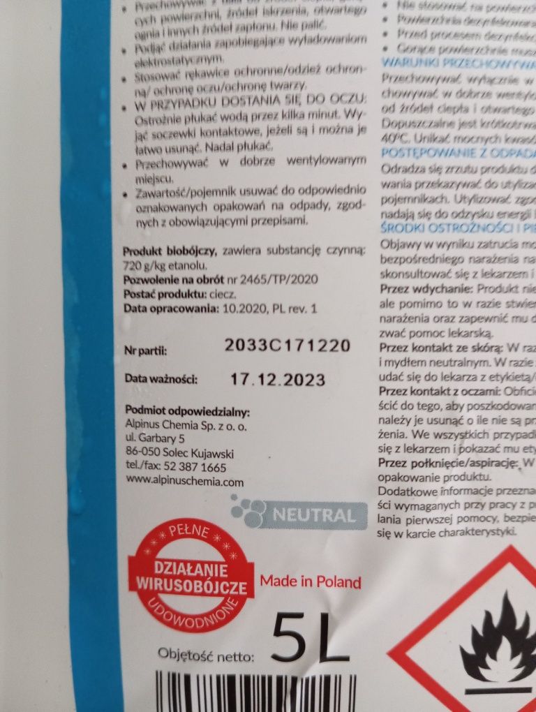 Alpinuseptol+ środek do dezynfekcji powierzchni 5 l