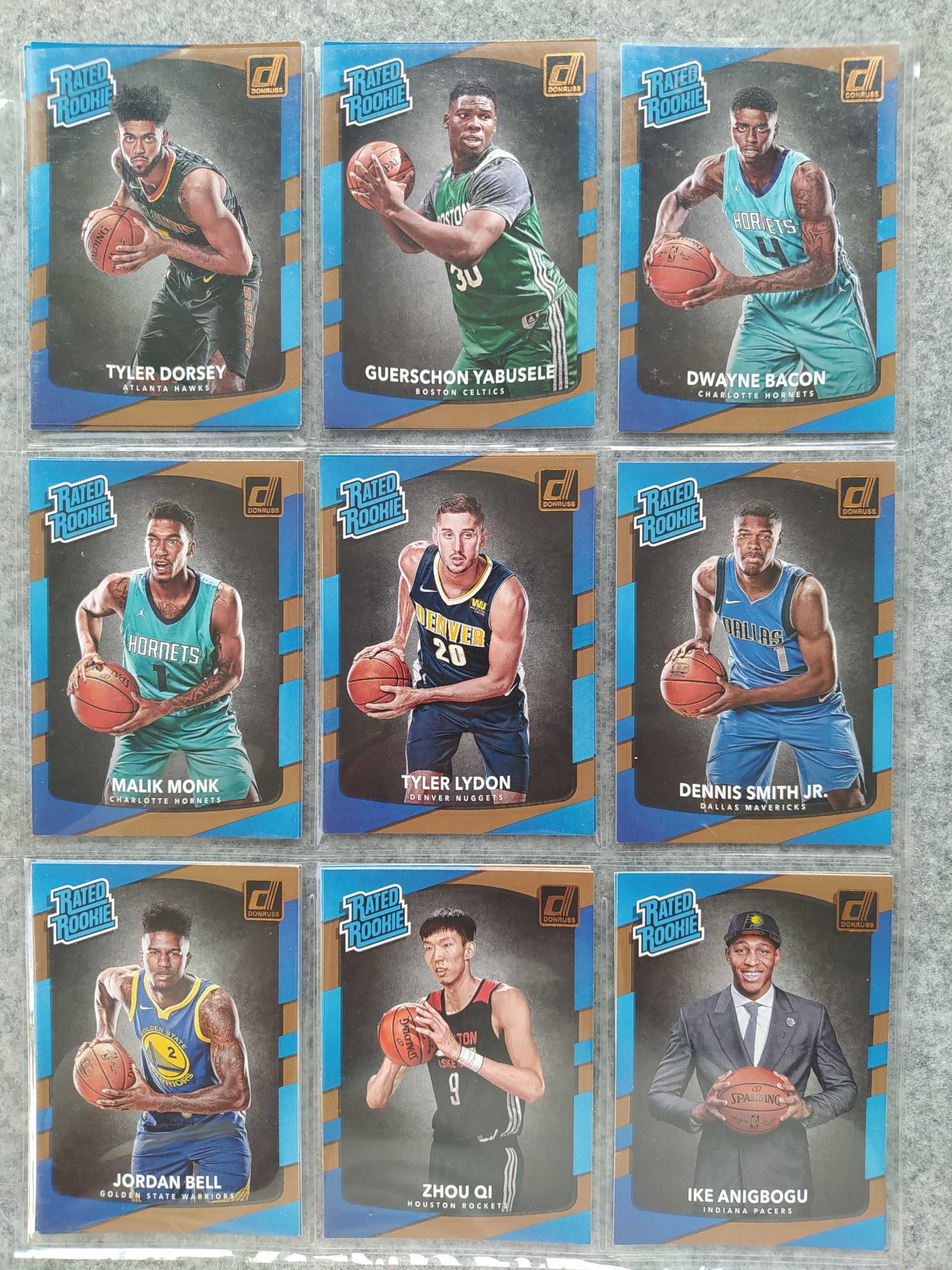 30 z 50 kart NBA z serii 2017-18 Donruss Rookie Rated Brooks Monk