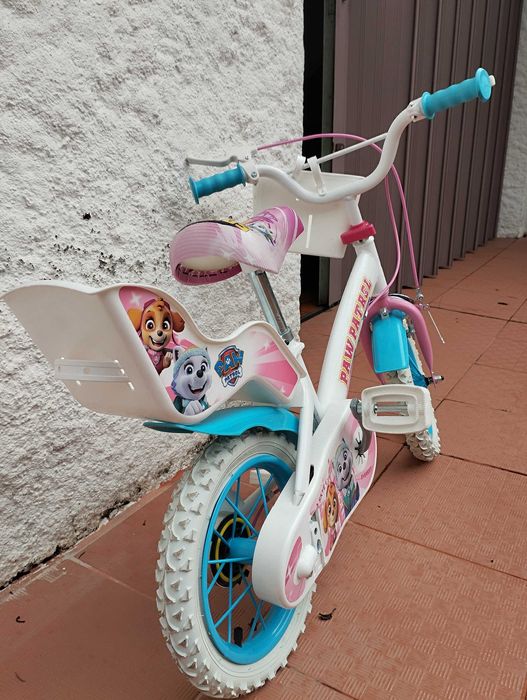 Bicicleta de menina Patrulha Pata Rosa R12 Nova