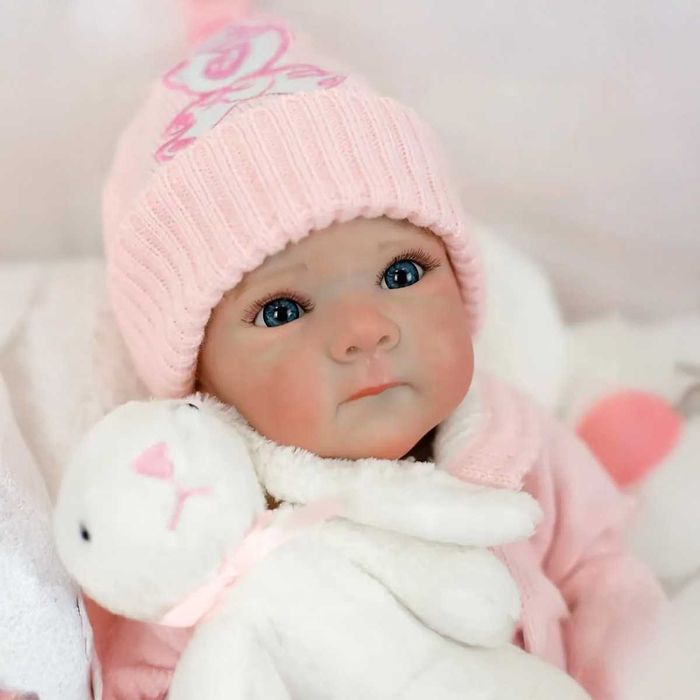 UŚMIECHNIĘTA Lalka Reborn Z Przyjemną Twarzą Miękka Elastyczna