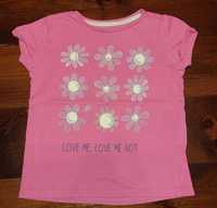 Little Kids, T-shirt dziewczęcy, kwiatki, rozmiar 104/110