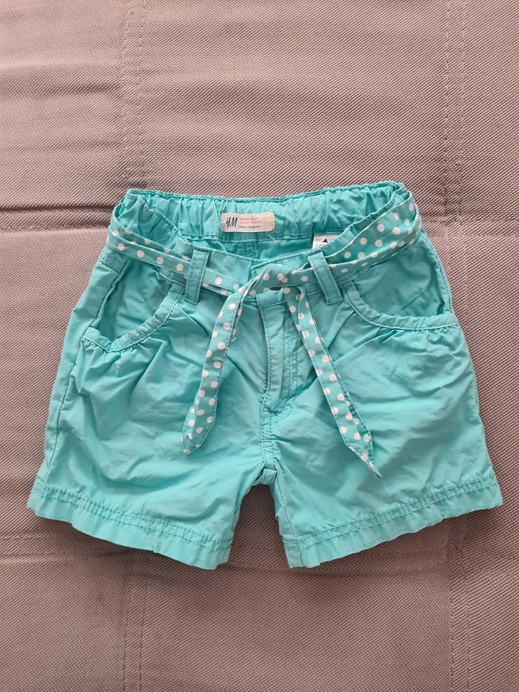 Nowe H&M krótkie spodenki bawełna rozm 110 zielony