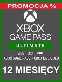 PROMOCJA/ Xbox game pass Ultimate 12 miesięcy