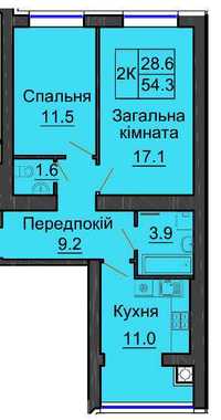 Продам 2к квартиру 55 м2 жк Софія Клубний є розстрочка