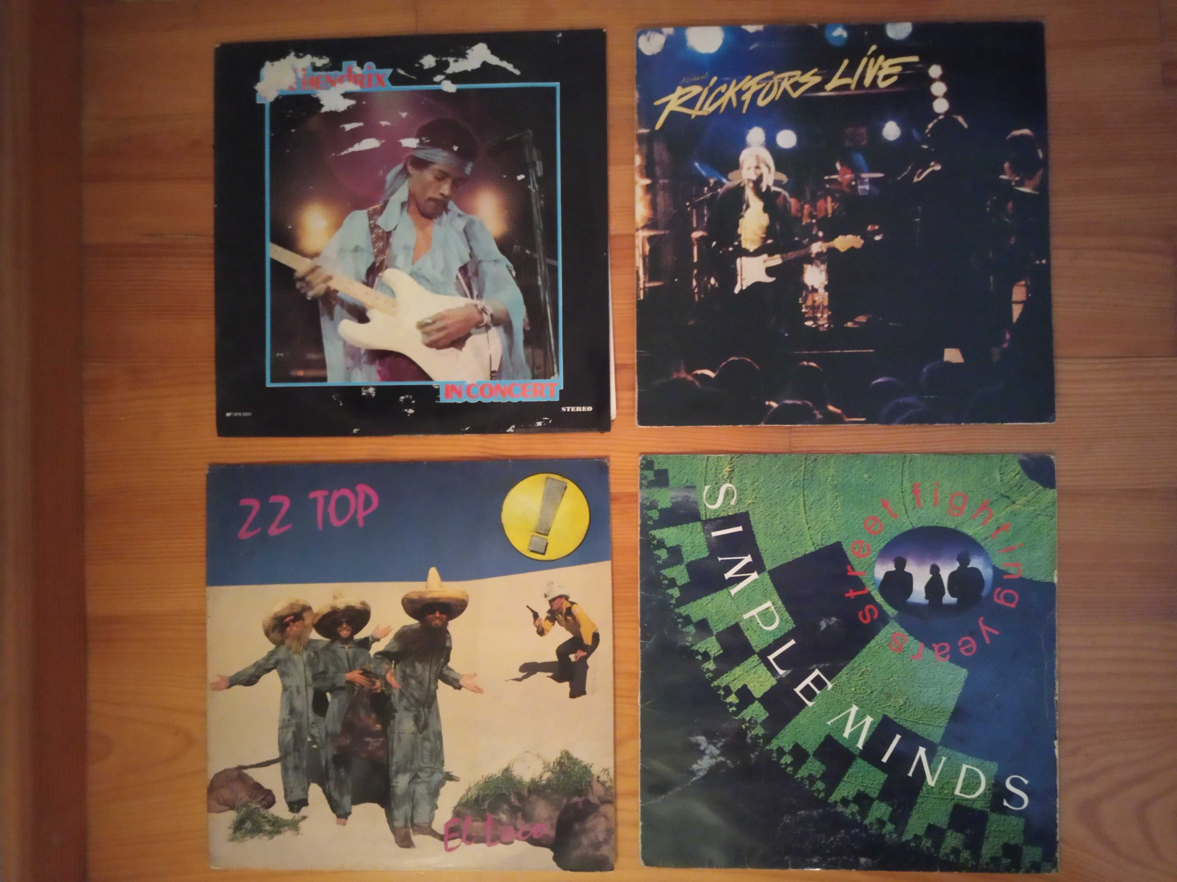 Vários discos,  The band, Simple minds, Jimi Hendrix.