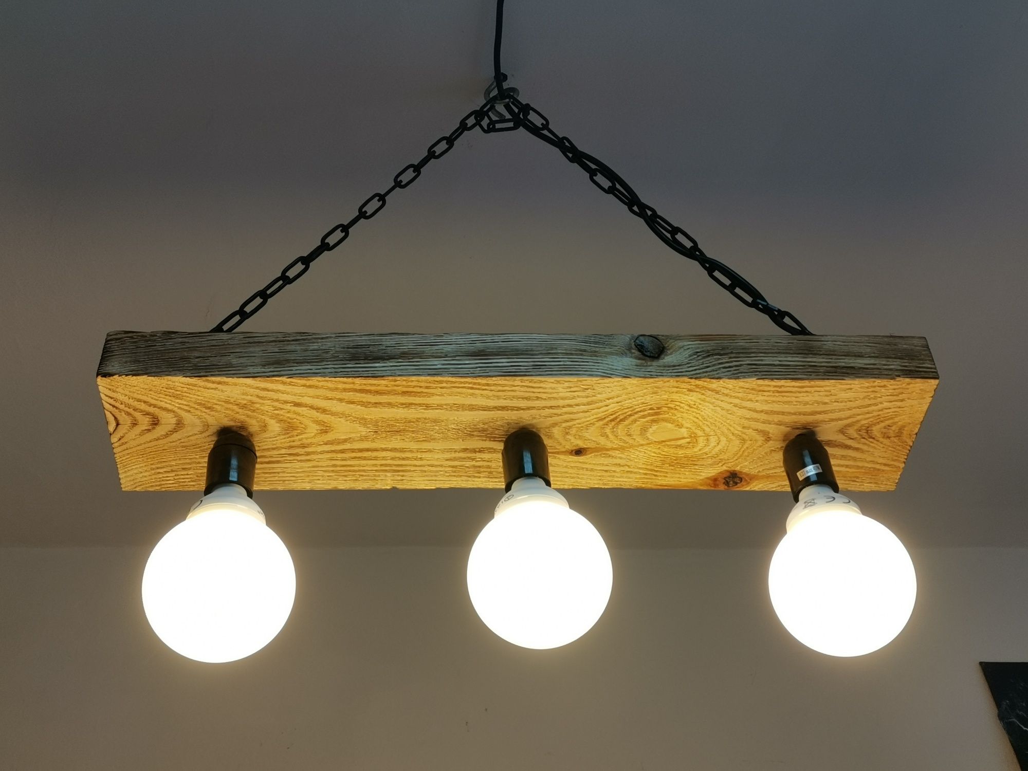 Lampa wisząca Drewniana