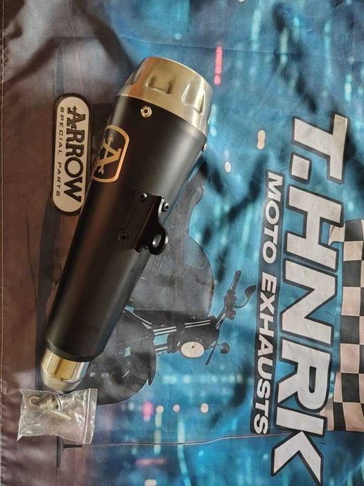 arrow -pro race dark - escape ponteira para moto black mate inox