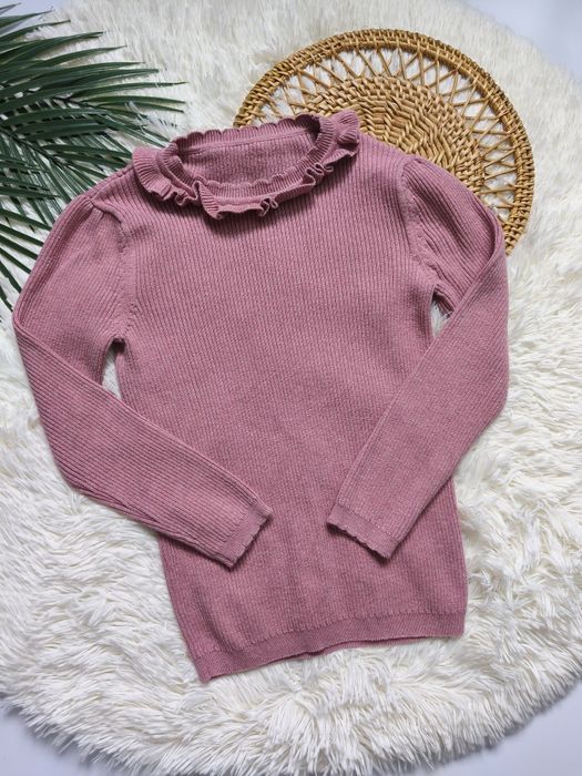 Różowy bawełniany sweterek r.122/128