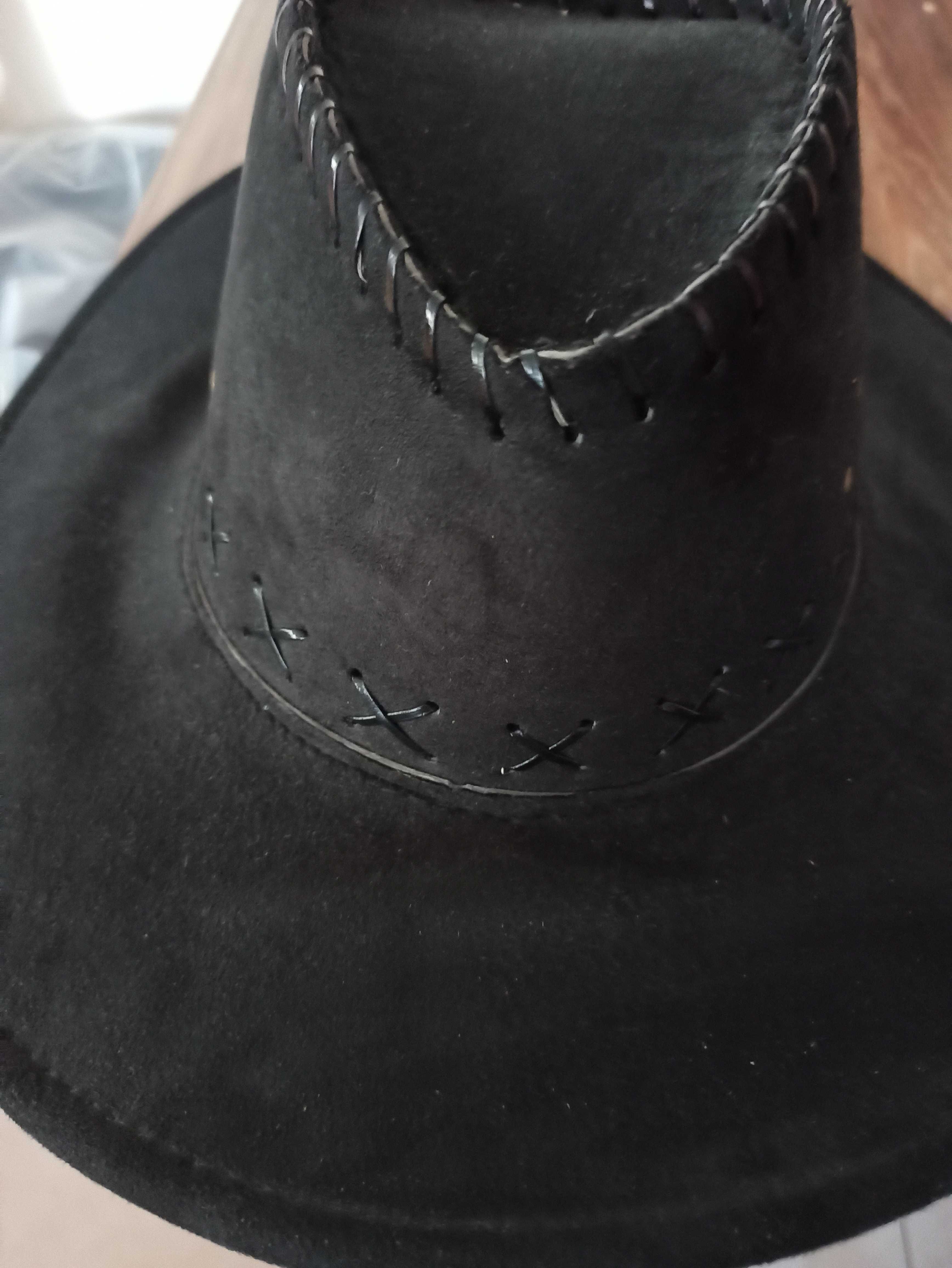 Zamszowy kowbojski kapelusz damski