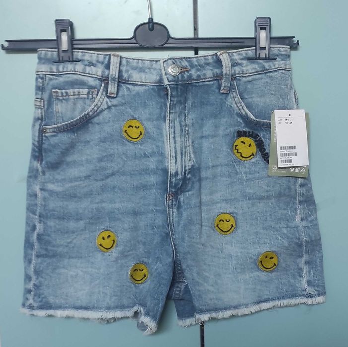 Spodenki jeansowe dla dziewczyny Smiley World H&M rozmiar 158 cm