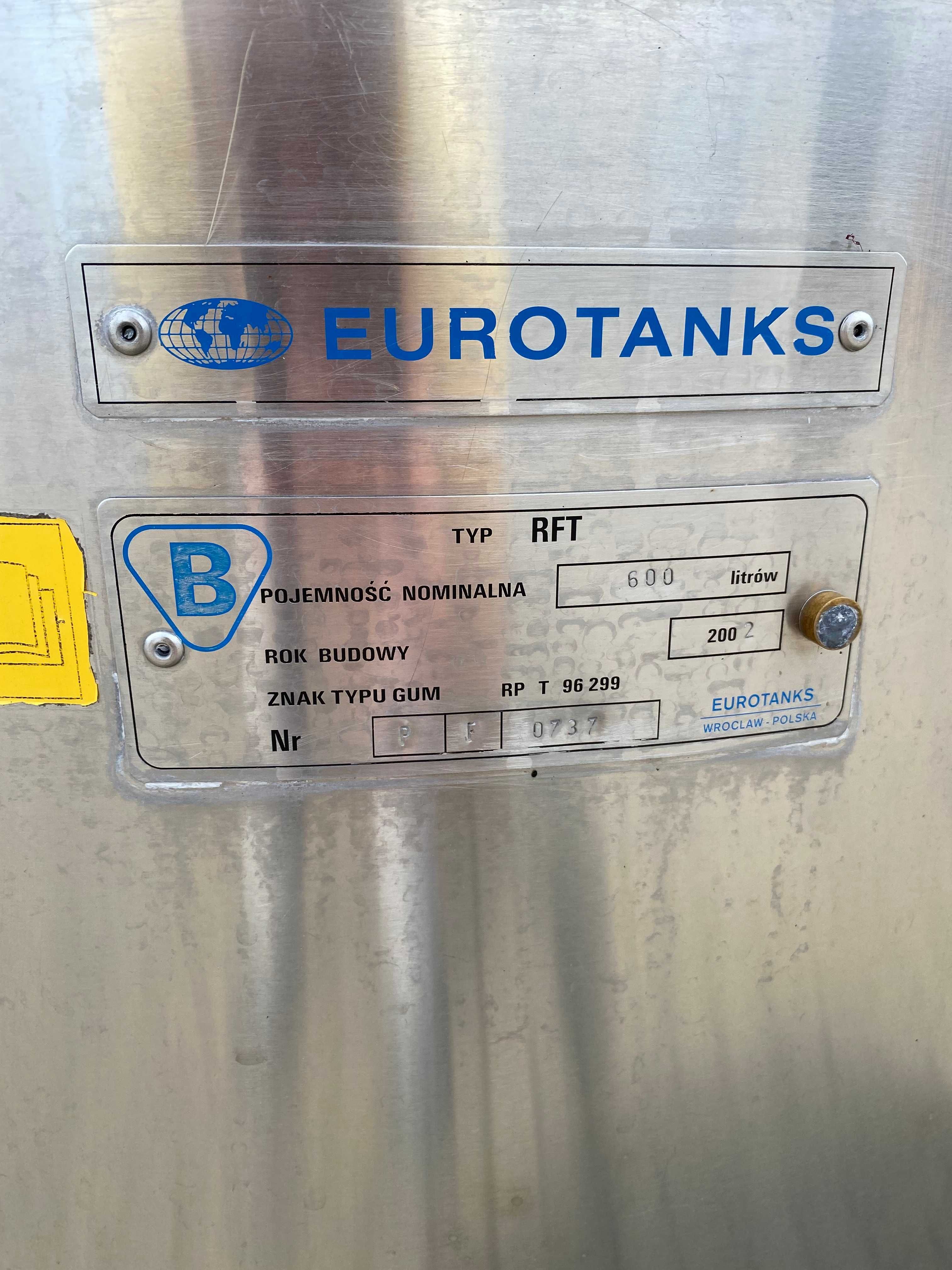 chłodnia do mleka schładzalnik Eurotanks 600 l