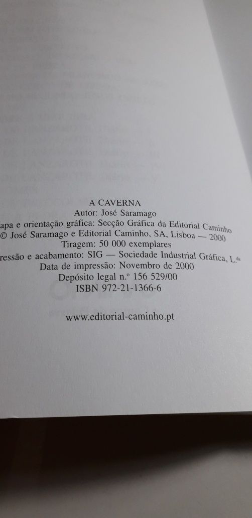 A Caverna - José Saramago (1ª edição)