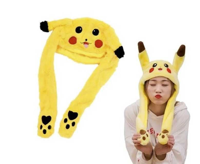 Светящаяся шапка с двигающими ушами, Шапка Пикачу Желтый