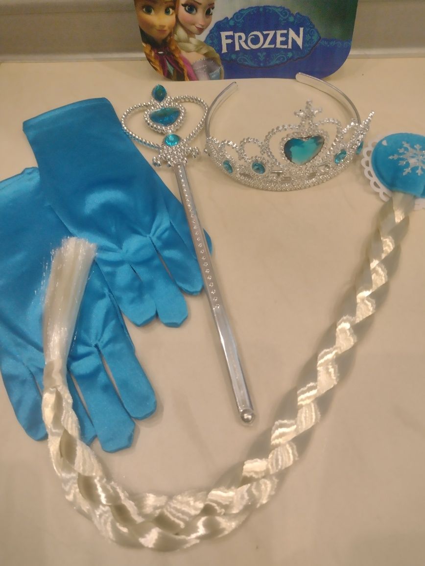 Akcesoria do kostiumu Elzy z Krainy Lodu korona Berlo rękawiczki  wark