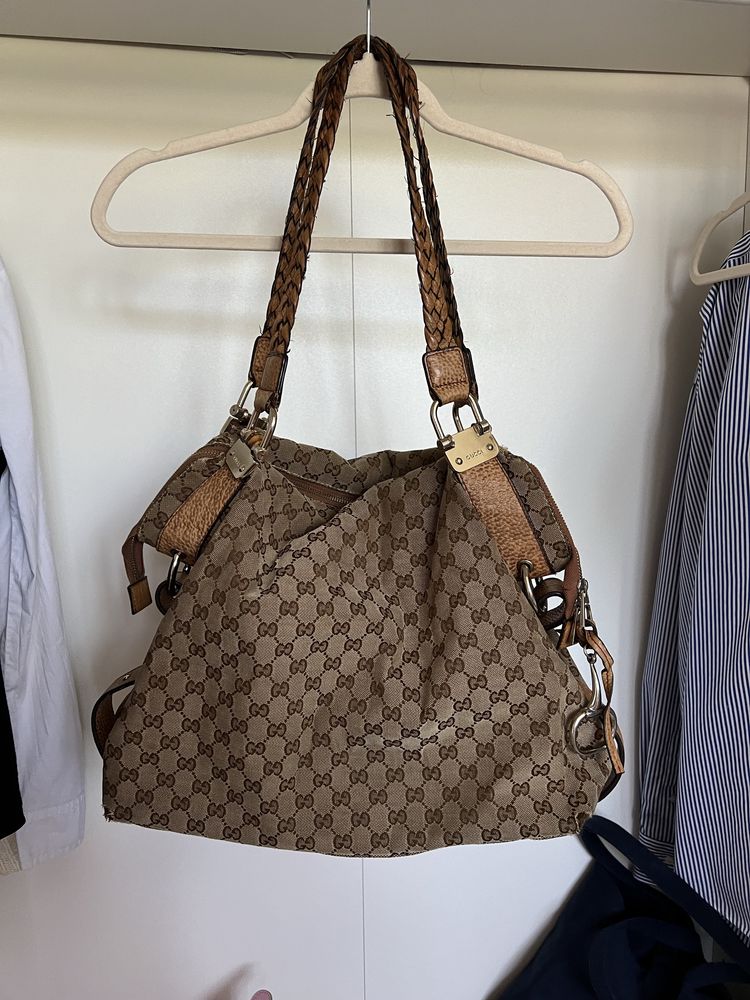 Torebka torba vintage Gucci unikat monogram shopper na ramię do ręki